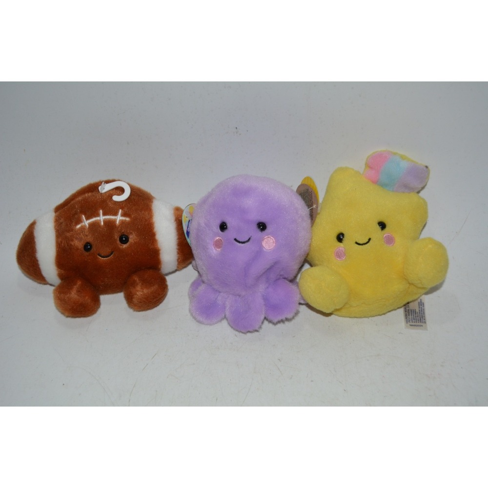 Aurora Palm Pals Lot of 3 Bean Bag Plush Football Octopus Star – Used